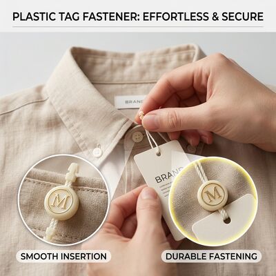 Wipe With A Soft Cloth Plastic Tag Fastener Garment Tagging Custom Rope Length Strong Durable Label Attachment Solution